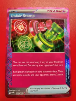 Pokemon Ace Spec Unfair Stamp Holo Trainer-Item Sv06 TWM 165/167 - Image 1