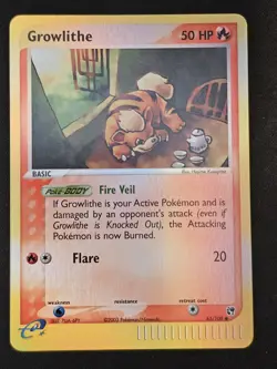 Pokemon TCG Growlithe 65 Sandstorm Mint Near Mint Reverse Holo - Image 1