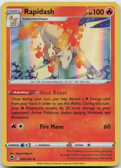 Rapidash 022/195 Holo Rare Silver Tempest Pokemon Holo Near Mint - Image 1