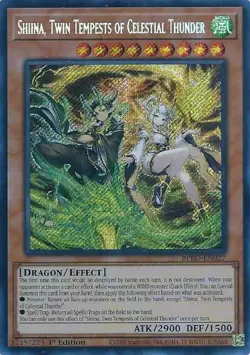 Yu-Gi-Oh! Shiina, Twin Tempests of Celestial Thunder Secret Rare BPRO-EN027 NM - Image 1