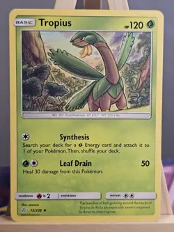 12/236 Tropius Cosmic Eclipse Regular Uncommon Sowsow Card Pokemon TCG - Image 1