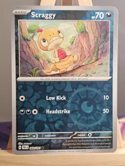 060/091 Scraggy Paldean Fates Reverse Holo Common Sowsow Card Pokemon TCG - Image 1