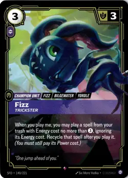 Fizz - Trickster Spiritforged 140/221 league of legends fizz card - Image 1