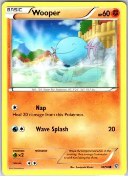 Wooper 38/98 Common Regular Card XY - Ancient Origins Pokemon TCG LP - Image 1