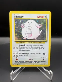 Pokemon TCG Chansey Holo Card Base Set 3/102 LP - Image 1
