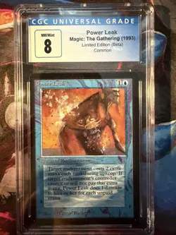 1993 Power Leak CGC 8 Mint MTG Limited Edition Beta Common - Image 1