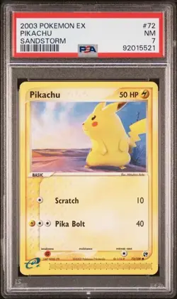 2003 Pokemon EX Sandstorm Pikachu 72/100 PSA 7 Near Mint - Image 1