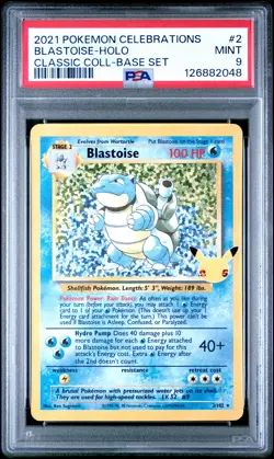 Blastoise Holo 2 Celebrations Classic Collection Pokemon PSA 9 - Image 1