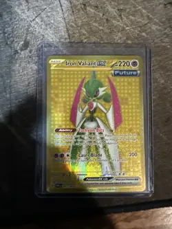 Pokemon TCG Iron Valiant ex - 261/182 Paradox Rift Gold Hyper Rare - Image 1