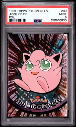 1999 Topps Pokemon Tv #39 Jigglypuff Foil PSA 9 - Image 1