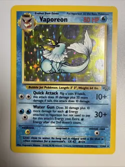 NM Vaporeon 12/64 Jungle Holo Near Mint Pokemon FAST SHIPPING - Image 1