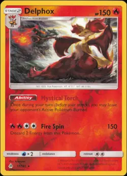 Pokemon - Delphox #17/131 - SM - Forbidden Light Reverse Holo - Image 1