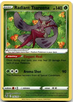 Radiant Tsareena 016/195 Radiant Rare Silver Tempest Pokemon Near Mint - Image 1