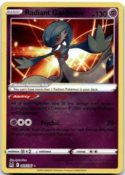 Radiant Gardevoir 069/196 Radiant Rare Lost Origin Pokemon Near Mint - Image 1