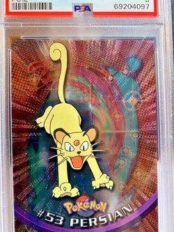 Vintage 1999 Persian #53 Foil Pokemon Topps T.V. Animation Black Label PSA 9 - Image 2