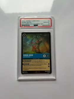 Disney Lorcana Robin Hood 2022 D23 PSA 10 First Edition - Image 1
