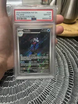2024 Pokemon PAF en Palafin Illustration Rare Card 225/091 PSA 10 - Image 1