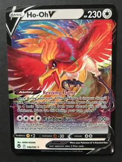 Ho-oh V 140/195 Silver Tempest ULTRA RARE HOLO Pokemon Card Near Mint - Image 1