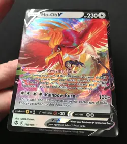 Ho-oh V 140/195 Silver Tempest ULTRA RARE HOLO Pokemon Card Near Mint - Image 3