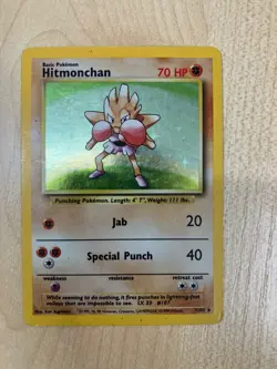 Hitmonchan 7/10 Base Set Pokemon Card Rare Collectible - Image 1