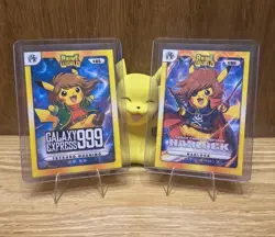 Pikachu Cosplay - Harlock & Tetsuro Hoshino - 2 Card Lot - Holo - #189 #185- NM - Image 1
