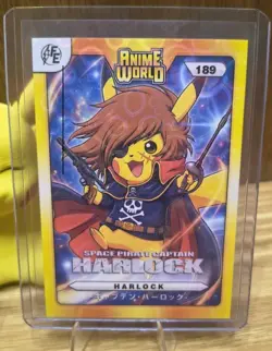Pikachu Cosplay - Harlock & Tetsuro Hoshino - 2 Card Lot - Holo - #189 #185- NM - Image 4