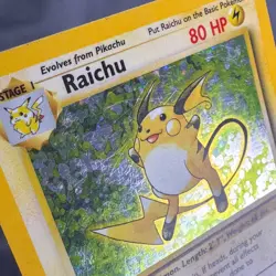MP+ Raichu 14/102 Holo Rare Base Set Unlimited WotC Pokemon 1999 Ken Sugimori - Image 5