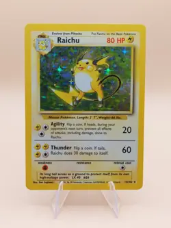 Raichu Base Set Holo Rare 14/102 Pokemon Card - WOTC 1999 - Image 1