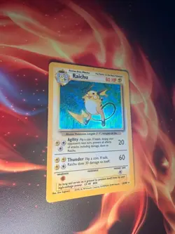 Pokemon Raichu Holo 14/102 Base Set Rare Vintage Holofoil MP - Image 2