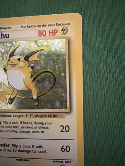 Pokemon Raichu Base Set Holo Rare 80 HP Card 14/102 1999 Wizards of the Coast - Image 5