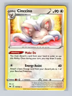 Cinccino 147/202 Rare Sword & Shield Pokemon Near Mint - Image 1