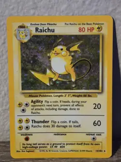 Pokemon TCG Raichu Base Set 14/102 Holo Rare Unlimited 1999 English 80 HP - Image 1