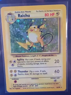 Pokemon TCG Raichu Base Set 14/102 Holo 1999-2000 Wizards Base Set 1 Original - Image 2