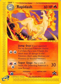 Rapidash 51 Promo Wizards Black Star Promos Pokemon Moderately Played - Image 1