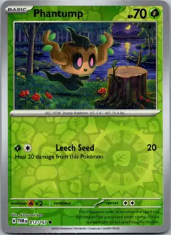 PHANTUMP 012/167 C TWILIGHT MASQUERADE POKEMON REVERSE HOLO NM - Image 1