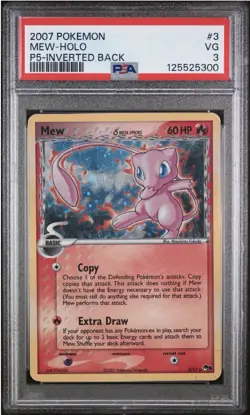 Pokemon TCG Mew Delta Species 3/17 Pop Series 5 Holo - Inverted Back Error PSA 3 - Image 1