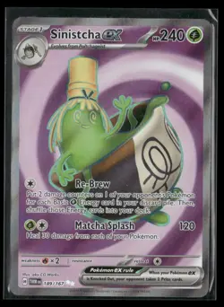 Sinistcha ex 189/167 Ultra Rare Twilight Masquerade NM/M Pokemon - Image 1