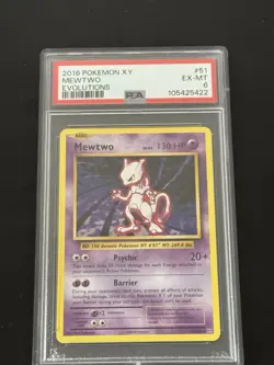 2016 POKEMON XY EVOLUTIONS #51 MEWTWO PSA 6 - Image 1