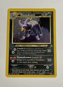 Pokemon LP Houndoom 4/75 Neo Discovery Holo Rare Stage 1 Dark HP 70 - Image 1