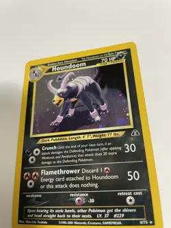 Pokemon LP Houndoom 4/75 Neo Discovery Holo Rare Stage 1 Dark HP 70 - Image 2