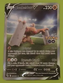Pokemon TCG Conkeldurr V 074/078 Pokemon GO Ultra Rare Full Art Holo English - Image 1