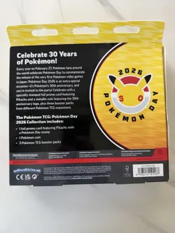 Pokemon TCG Pokemon Day 2026 Collection Box Pikachu Promo Coin 3 Packs Eng - Image 2