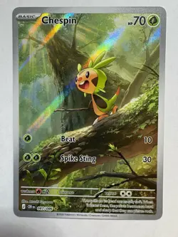 Chespin 087/086 Illustration Rare Pokemon TCG Chaos Rising NM Pokemon - Image 1