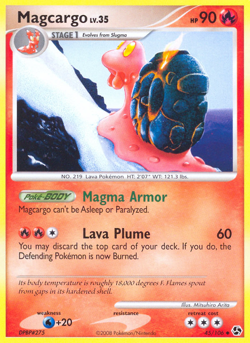 2008 POKEMON GREAT ENCOUNTERS MAGCARGO 45 REVERSE HOLO UNCOMMON - Image 1