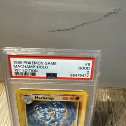 1999 Pokemon Game #8 Machamp 1st Edition Holo PSA 2 GOOD - Image 2
