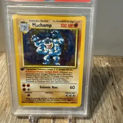 1999 Pokemon Game #8 Machamp 1st Edition Holo PSA 2 GOOD - Image 3