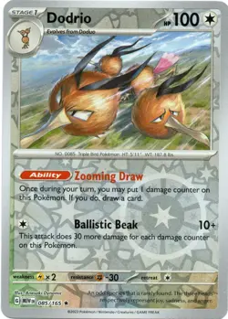Dodrio Reverse Holofoil 085/165 Pokemon Scarlet & Violet 151 NM - Image 1
