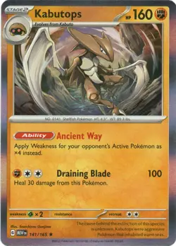 Kabutops 141/165 Pokemon Scarlet & Violet 151 NM - Image 1