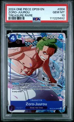 2024 ONE PIECE OP09-EMPERORS IN THE NEW WORLD TREASURE RARE ZORO-JUUROU PSA 10 - Image 1