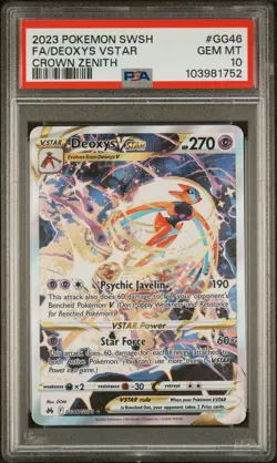 2023 POKEMON SWORD & SHIELD CROWN ZENITH #GG46 FULL ART/DEOXYS VSTAR PSA 10 - Image 1